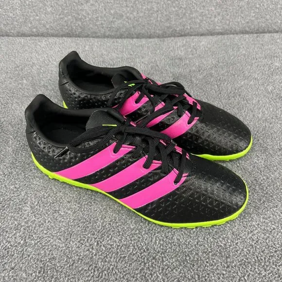 Adidas Shoes Mens Size 6 Black Pink Green Traxion Turf‎ Soccer Cleats AF4985